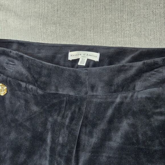 Maison d' Amelie Women Sz 6 Black Velour Velvet Sailor Pants Parisian Glam NWOT - Picture 8 of 9